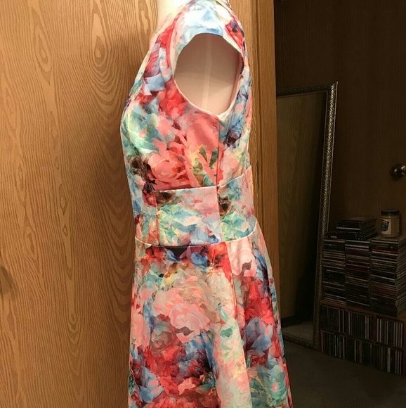 Chetta B Floral Fit-n-Flare Dress - Picture 3 of 8